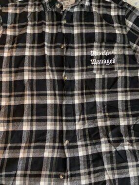 Cakeworthy Harry Potter Size: XL Black and White Flannel Shirt